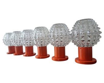 Set of Six Table Midcentury Table Lamps, Kamenicky Senov, 1970s