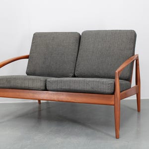 1960s Kai Kristiansen Paper Knife 2-Seater Teak Sofa , Denmark  / Mid-century Sofa / Vintage  Sofa /