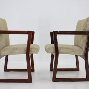 1960s Pair of Beech Armchairs, Czechoslovakia / Vintage Armchair / Mid-century / Set of Two / Beige Colour