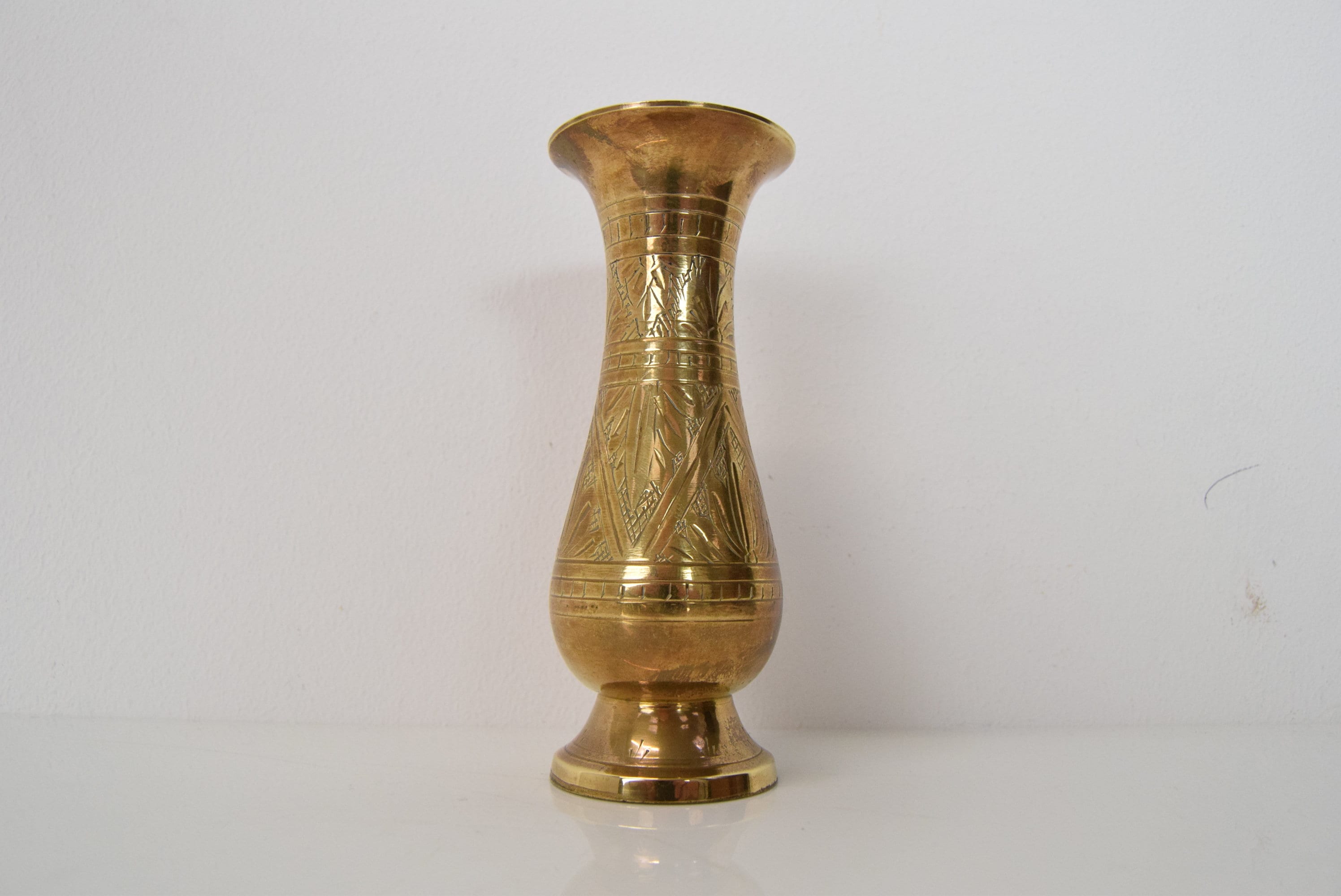 Vintage Messing Vase aus Indien, 1960er / Indian Style