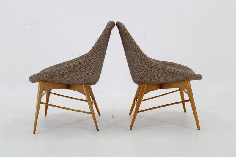 1970s Pair of Shell Beech Chairs, Czechoslovakia - Etsy
