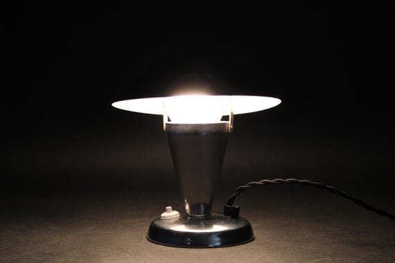 Bauhaus Chrome Mushroom Table Lamp Czechoslovakia 1930s Adjustable