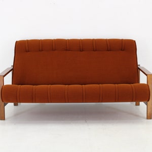 1970s Three Seater Beech Sofa, Czechoslovakia / Mid-century / Vintage Sofa /