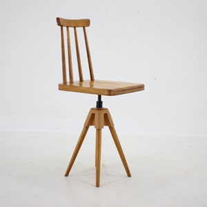 1970s  Beech Chair with Adjustable Height, Czechoslovakia