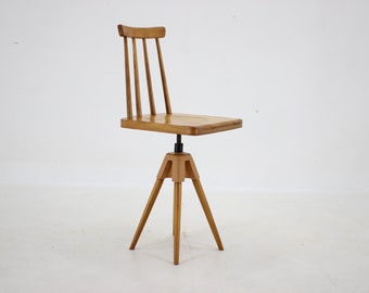 1970s  Beech Chair with Adjustable Height, Czechoslovakia