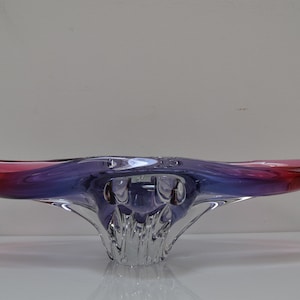 Art Glass Oblong Bowl by Josef Hospodka for Glasswork Chřibská,1960&#39;
