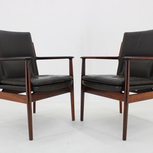 1960s Pair of Arne Vodder 431 Armchairs by Sibast Mobler,Denmark / Mid-century / Black Colour / Vintage Armchairs /