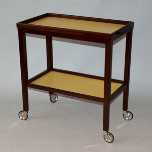 1940 Ancient Serving Table Drant Trnka And Volák Dřevoprůmysl Holešov / Vintage Table / Yellow colour / Mid-century /