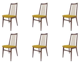 Set aus Sechs Mid Century Esszimmerstühlen, Dänemark, 1970er Jahre