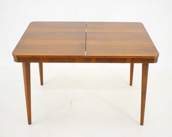 1950s Extendable Dining Table in Walnut by UP zavody, Czechoslovakia / Vintage Table / Mid-century / Brown Colour /
