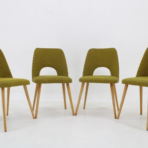 1960s Oswald Haerdtl ,Set of 4 Dining Chairs by TON,Czechoslovakia / Vintage Chair / Green Colour / Mid-Century /