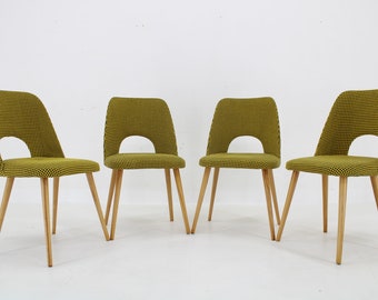 Oswald Haerdtl Set of 4 Vintage Dining Chairs, Green, Mid-Century Czechoslovakia