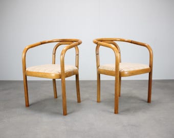 Vintage TON Armchairs by Antonín Šuman 1980 Czechoslovakia Bentwood Pair Mid Century