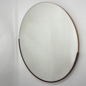 Midcentury Round Wall Mirror, Czechoslovakia, 1970&#39;s / Vintage Mirror / Plastic Rim