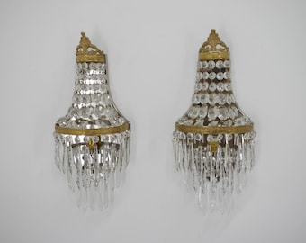 Set of Two Art Nouveau Wall Lamps, 1920, Restored