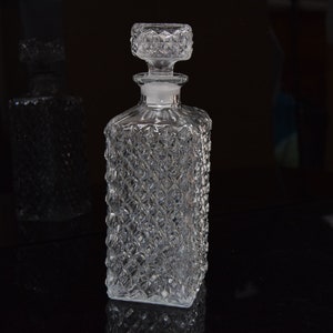 Vintage Crystal Glass Liqueur Decanter, 1950&#39;s / Bohemian Glass / Czechoslovakia