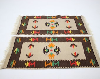 1960er Jahre Set mit Zwei Mid-century Kelim Teppichen / Teppichen aus Wolle