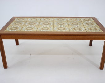 1960s Palisander and Tile Coffee Table , Denmark / Vintage Table / Mid-century / Brown Colour /