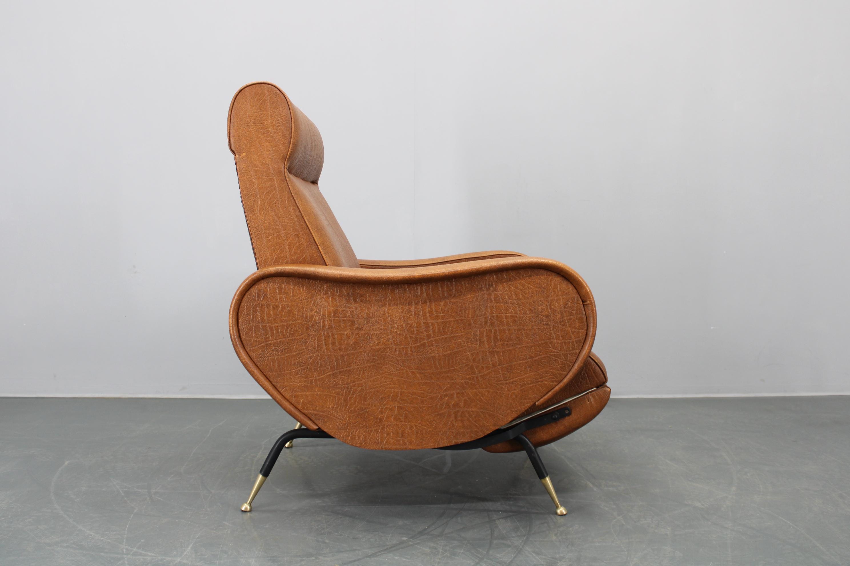 1950s Marco Zanuso Reclining 'lady' Lounge Chair in Leatherette