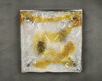 Murano Glass Flush Mount Mazzega Toni Zuccheri Italian Chrome Ceiling Wall Light 1970s