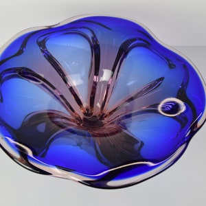 Mid-century Big Art Glass Bowl,design Josef Hospodka for Chribska,1960&#39;s.
