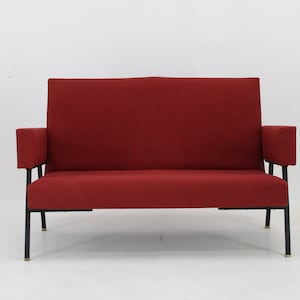 1960s Two-Seater Sofa by Bonino , Italy / Mid-century / Red colour /