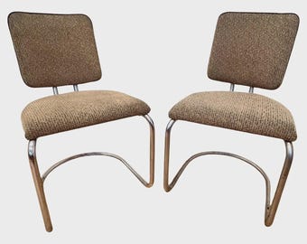 Satz von vier Fritz Breuhaus Chrom Bauhaus Esszimmerstühle - 1930er Jahre