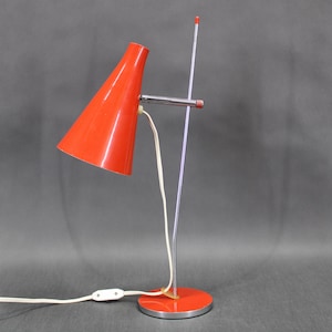 1960s Josef Hurka Red Table Lamp for Lidokov , Czechoslovakia / Table lamp / Mid-century