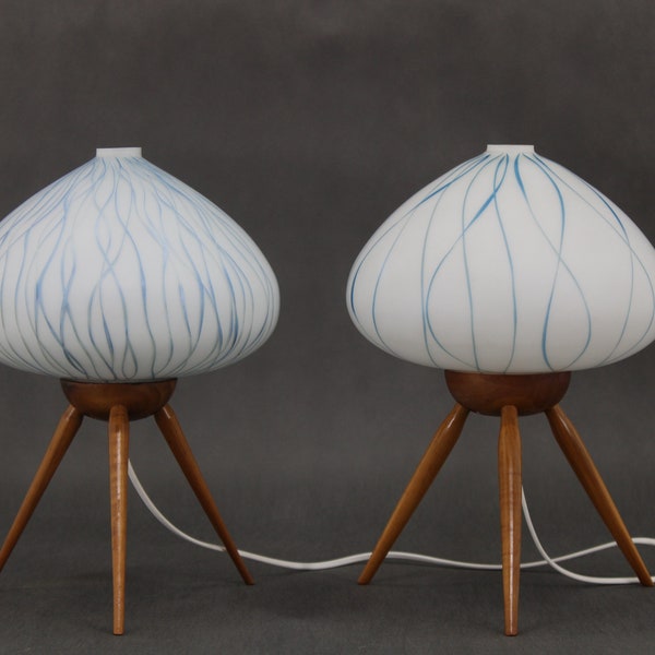 1960s Pair of Table Lamps By ULUV ,Czechoslovakia / Mid-century / White Colour / Vintage Lamp /