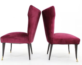 1950s Pair of Italian Chairs, Restored