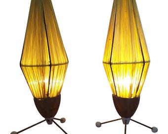 Pair of Rare Midcentury Table Lamps Rocket, 1960s