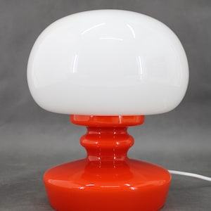 1970s Stepan Tabery Opaline Glass  Table Lamp, Czechoslovakia / Vintage Table Lamp