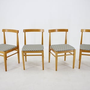 Ensemble de quatre chaises de salle à manger minimalistes des années 1960, Tchécoslovaquie / chaise vintage / Mid-Century