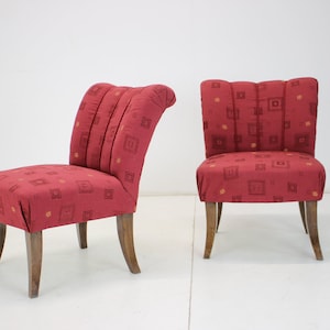 1940s Pair of Art Deco Armchairs, Czechoslovakia / Mid- century / Vintage Armchair /