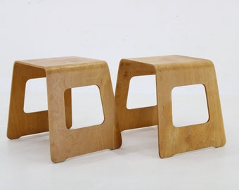 1990s Lisa Norinder Pair of Wooden Stools for Ikea, Sweden