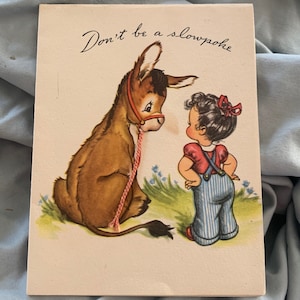 Donkey greeting card // burro // girl // 3D // get well soon