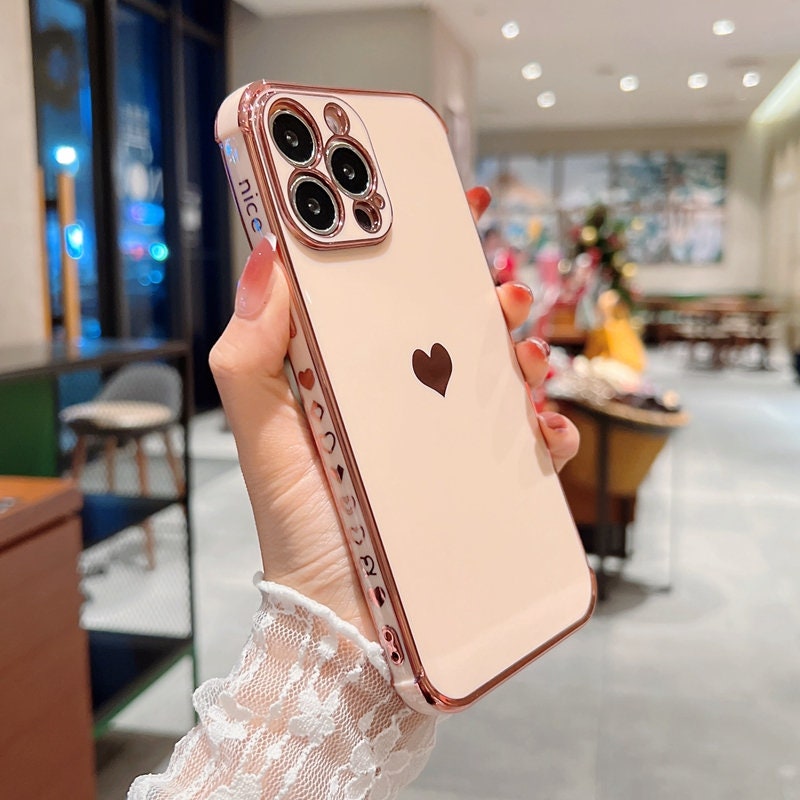 Luxury Side Heart Gold Print Phone Case for Iphone 13 12 11 Etsy UK
