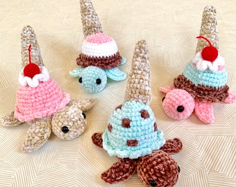 Ice Cream Turtle Handmade Crochet Amigurumi Plushie