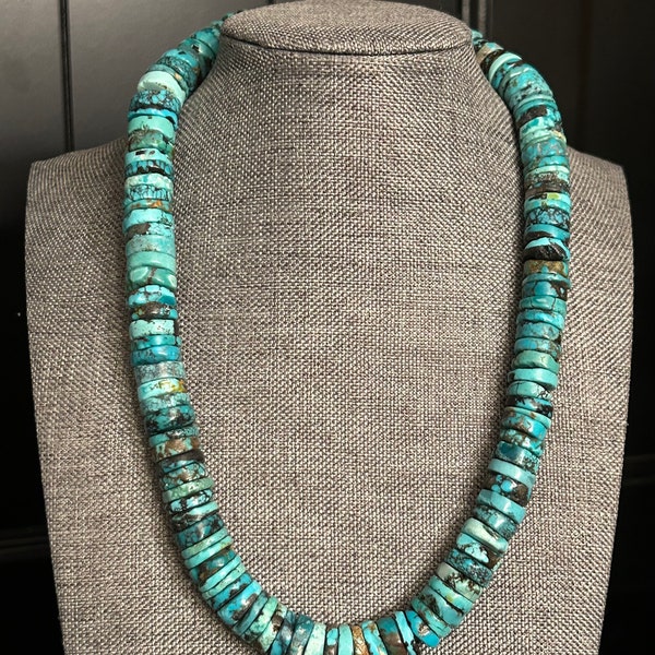 Hubei Turquoise 18” 12mm Heishi Necklace