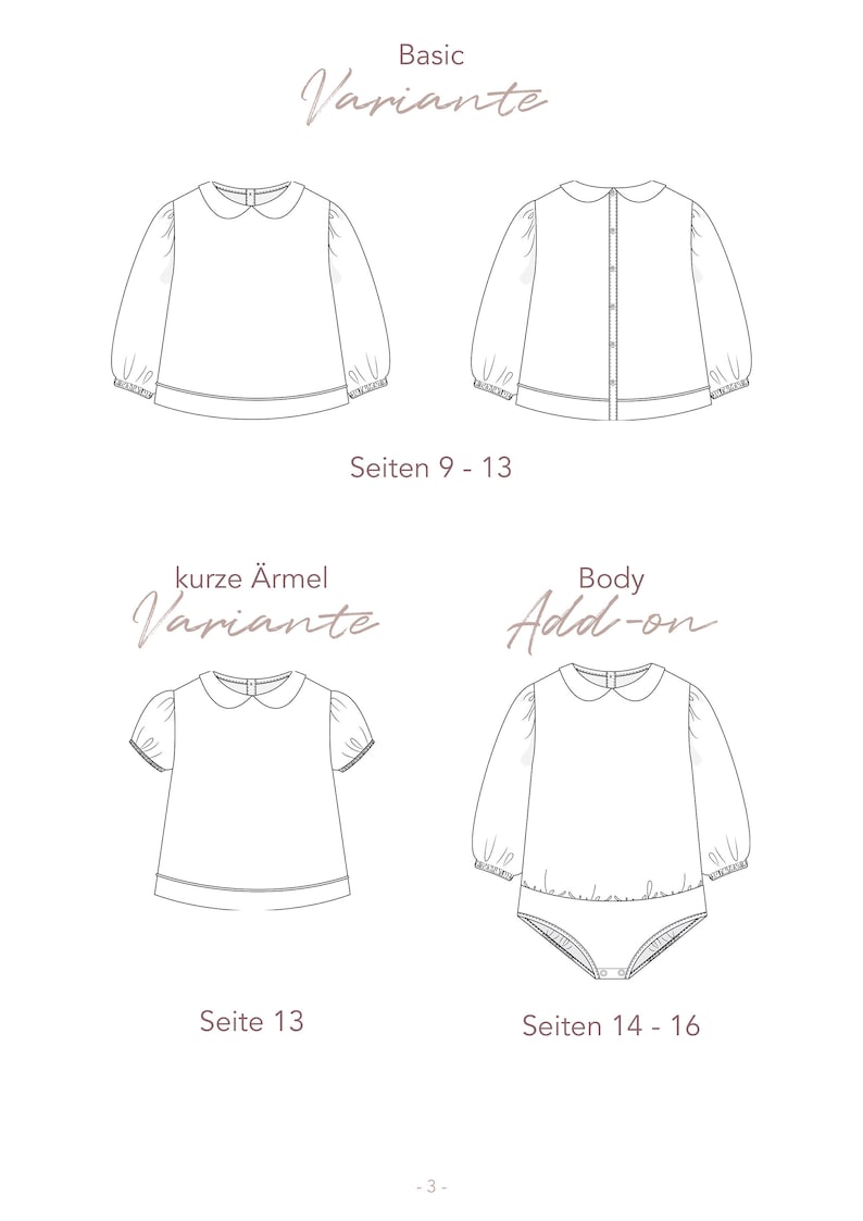 PDF Sewing Pattern Blouse With Peter Pan Collar and Body Etsy