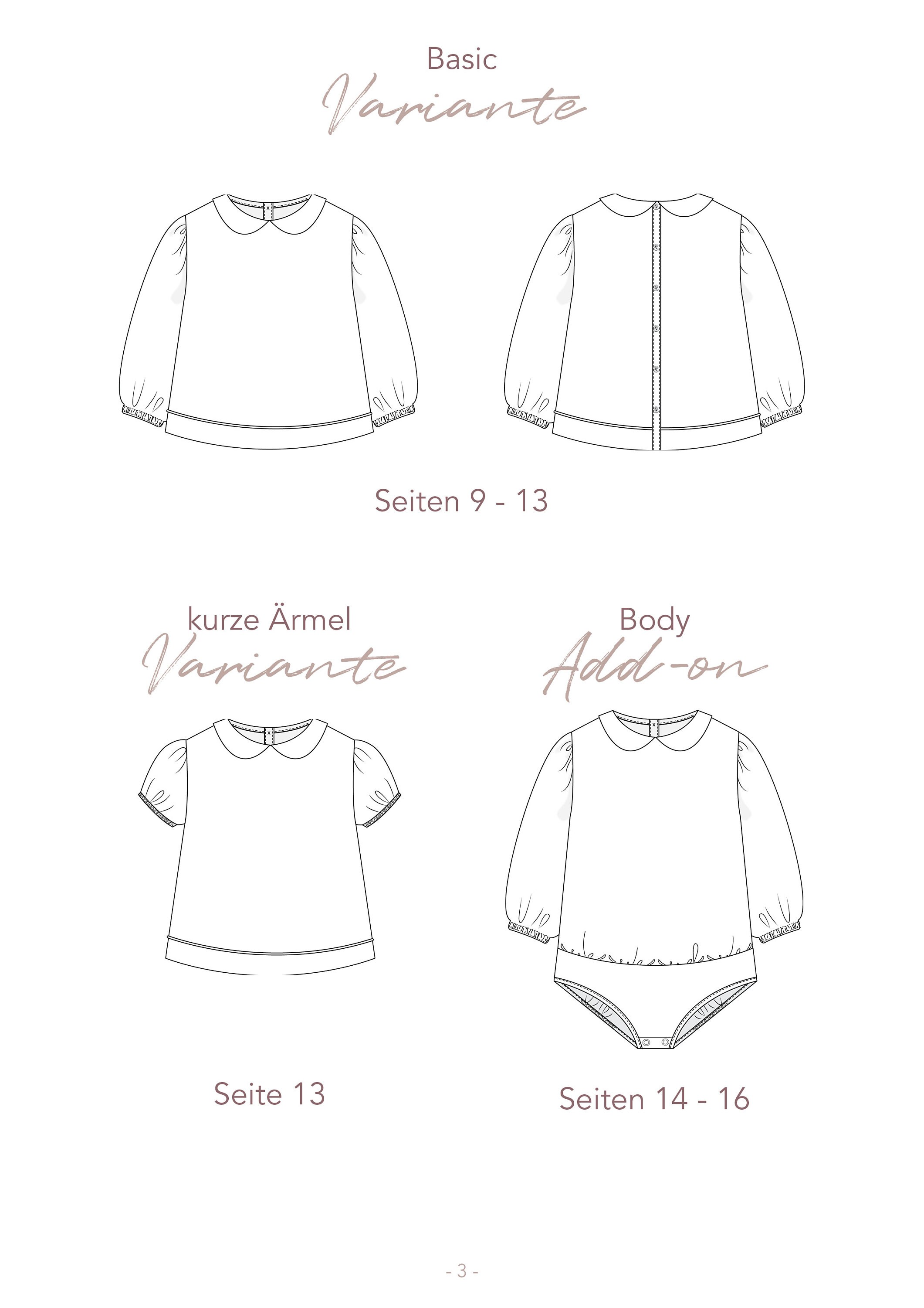 PDF Sewing Pattern Blouse With Peter Pan Collar and Body (german ...