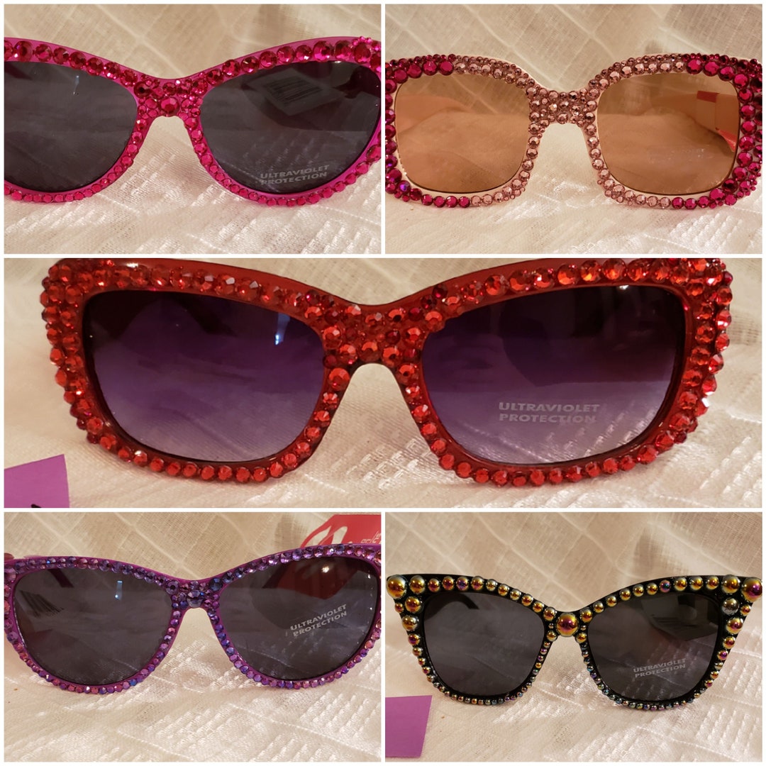 Rhinestone BLING Sunglasses Etsy