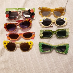 Rhinestone sunglasses FLOWER--adult