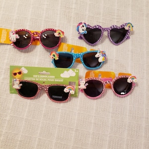 Kids Unicorn Sunglasses with rhinestones and rainbows