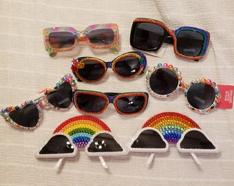 RAINBOW Rhinestone Sunglasses