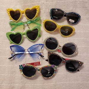 Bling heart butterfly fashion sunglasses