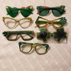St Patrick&#39;s Day Rhinestone Glasses--adult