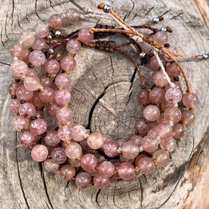 Genuine Strawberry Quartz Bracelet