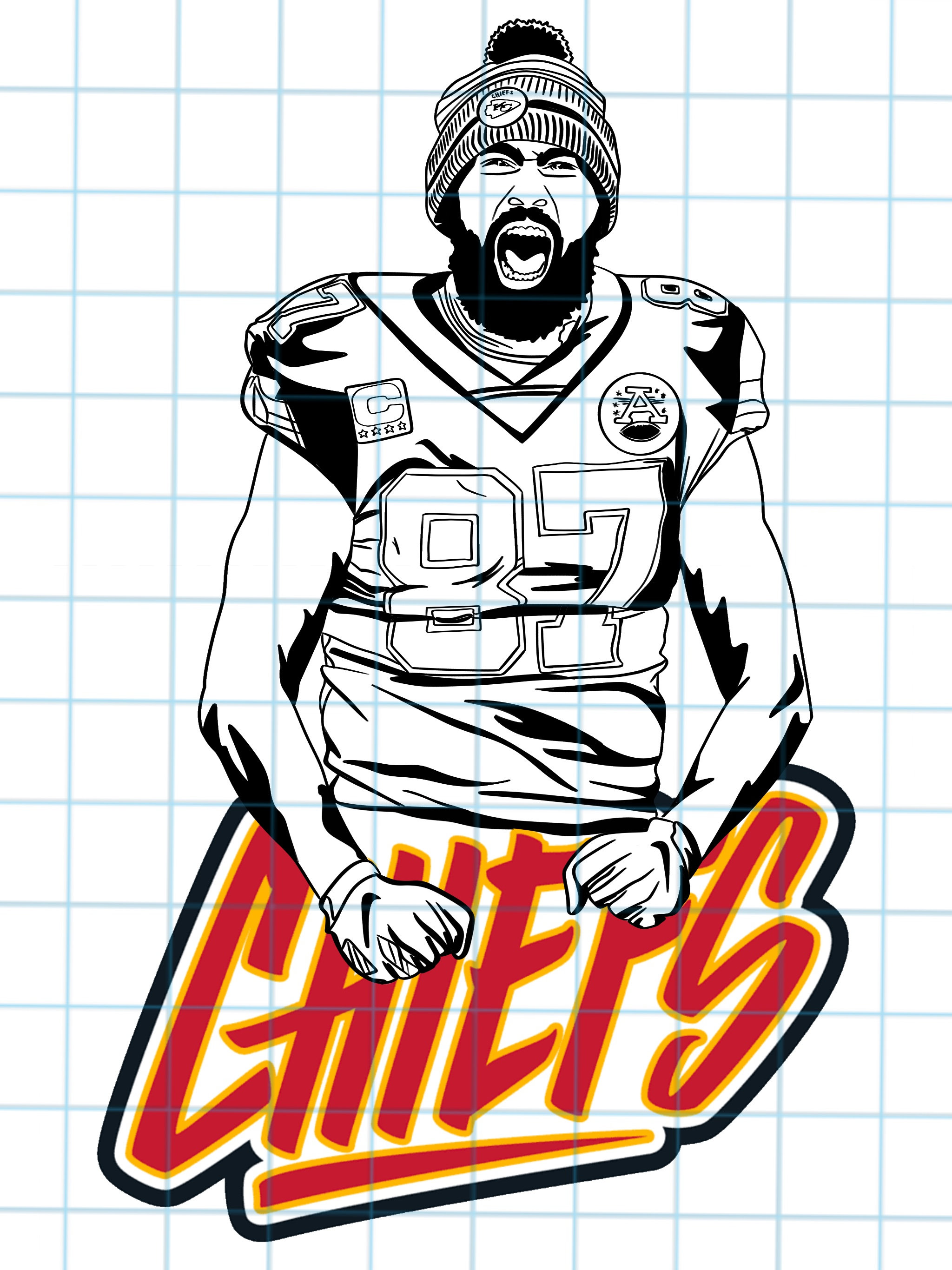 Travis Kelce SVG Cricut Cut File - Etsy
