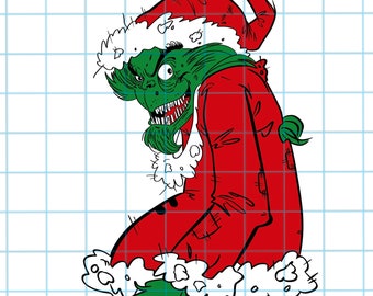 The Grinch. Grinch SVG file resting Grinch Face Christmas